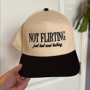 Cream and Black Baseball Cap